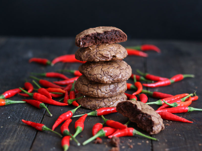 Double Chocolate Chili Lava Cookies | Bake to the roots