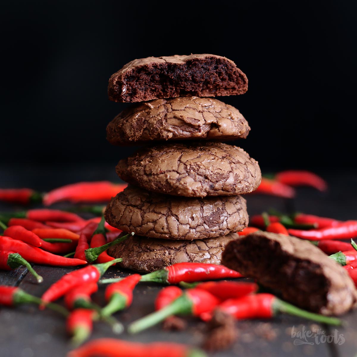 Double Chocolate Chili Lava Cookies | Bake to the roots