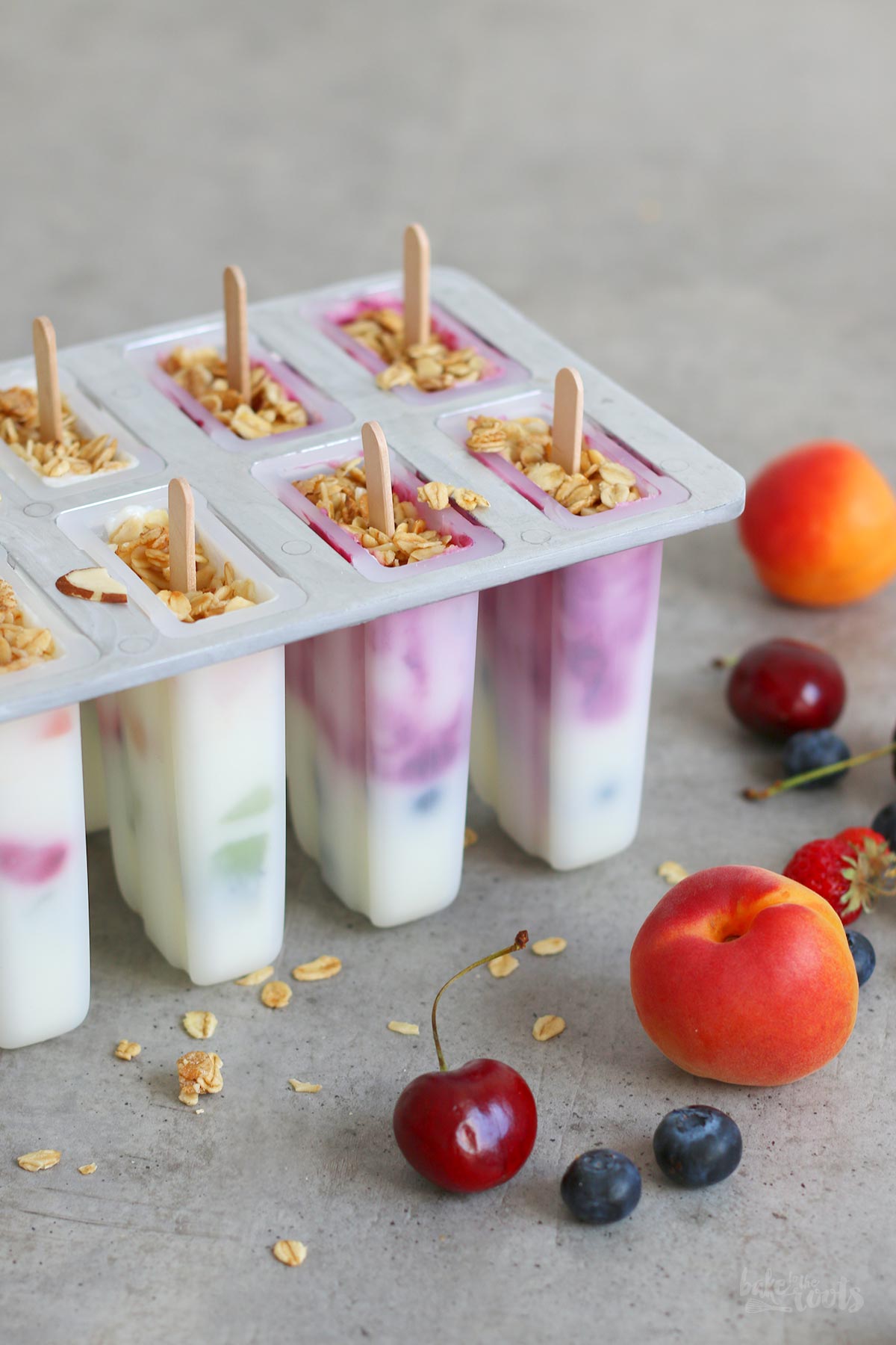 Popsicles mit Skyr & Granola | Bake to the roots