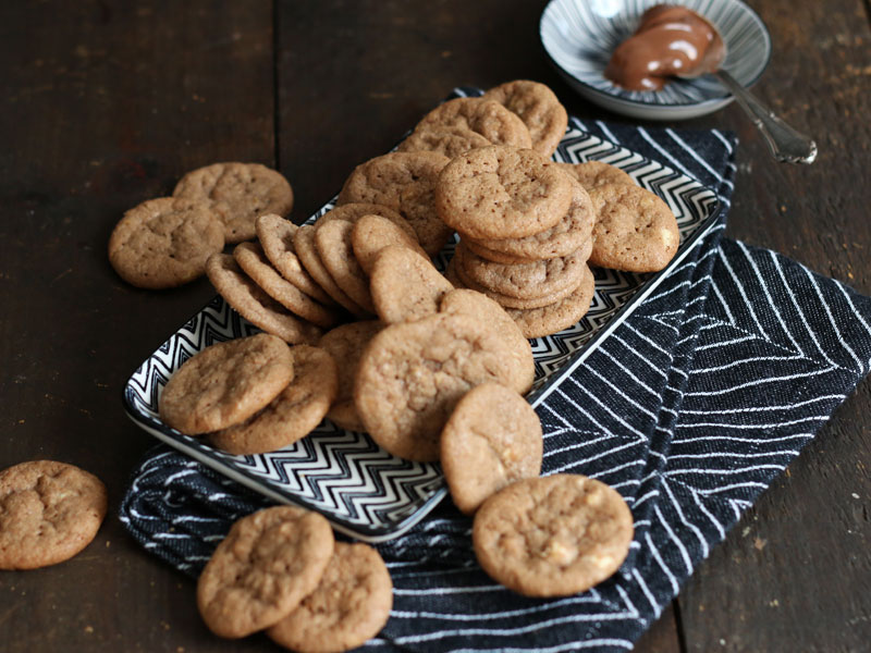 Mini Nutella White Chocolate Cookies | Bake to the roots