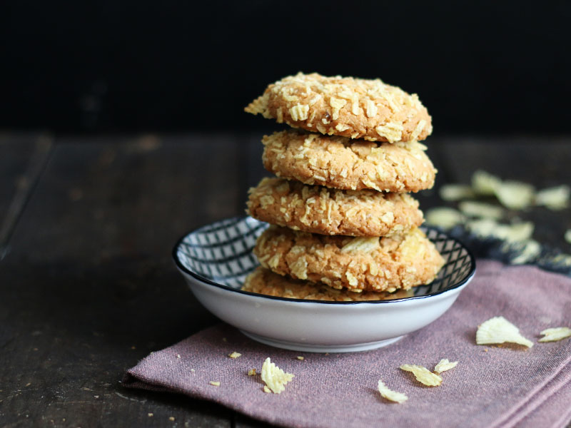 Potato Chip Peanut Butter Cookies | Bake to the roots