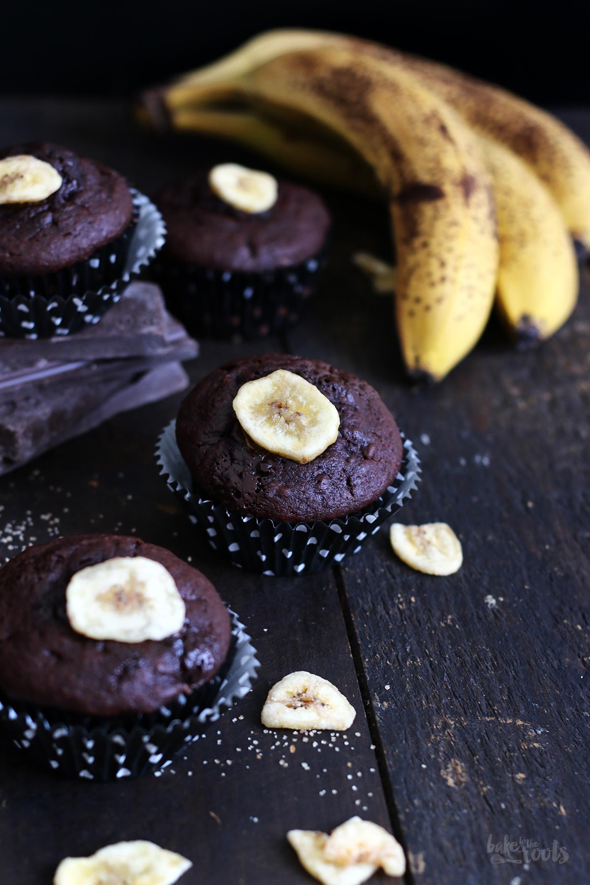 Double Chocolate Banana Muffins | Bake to the roots