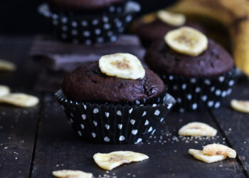 Double Chocolate Banana Muffins | Bake to the roots