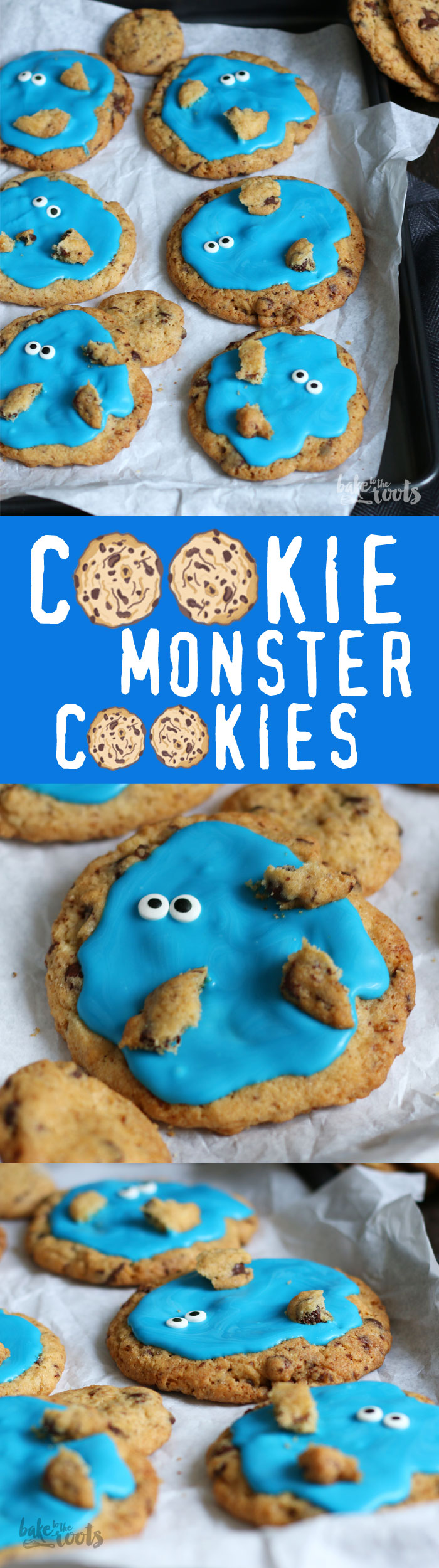 Lustige kleine Cookie Monster Kekse - genau das richtige für einen Kindergeburtstag | Bake to the roots
