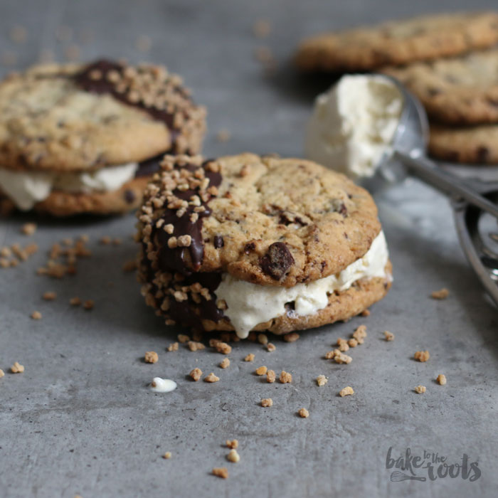 Chocolate Chip Cookie Ice Cream Sandwiches | Bake to the roots
