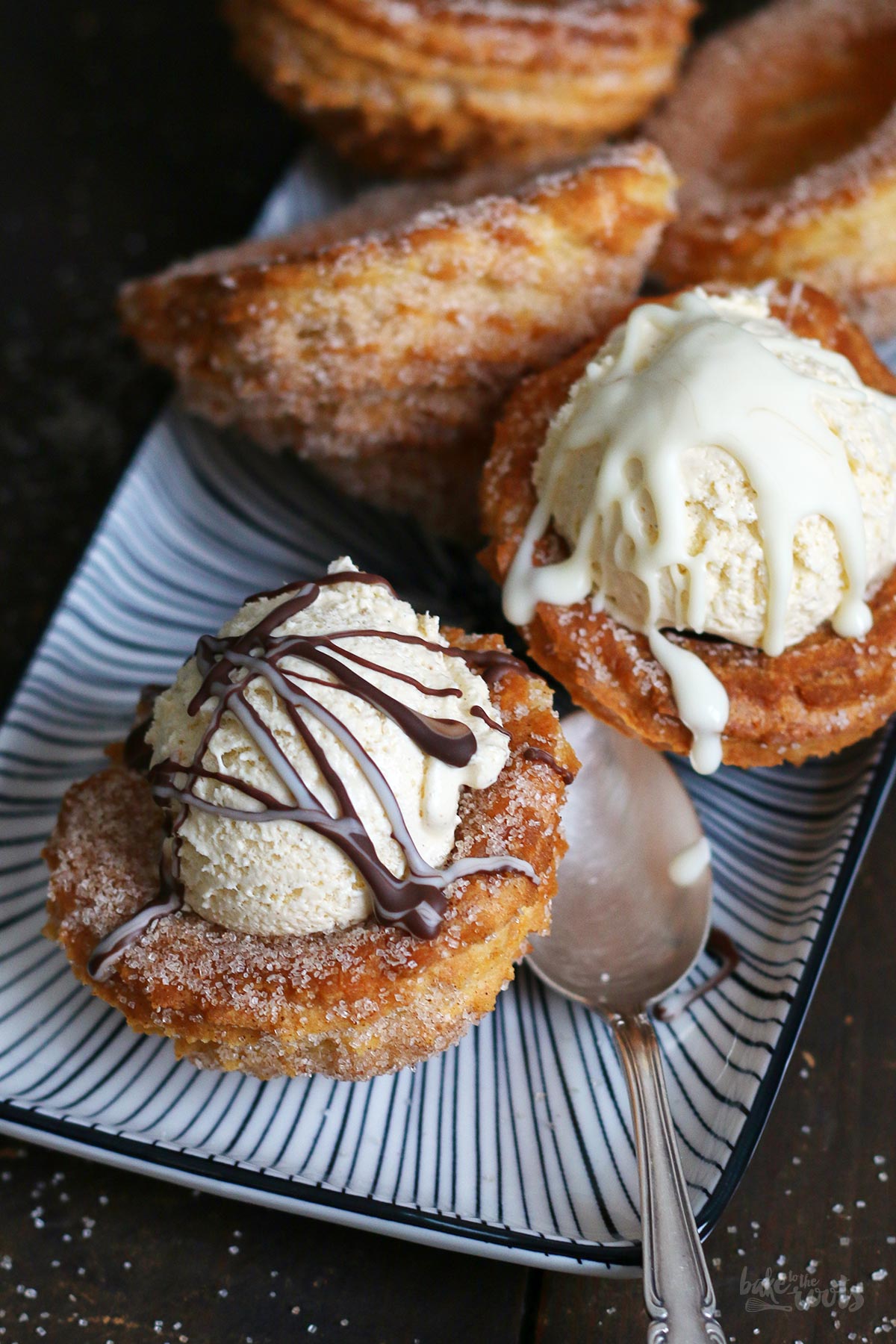 Churro Ice Cream Cups | Bake to the roots