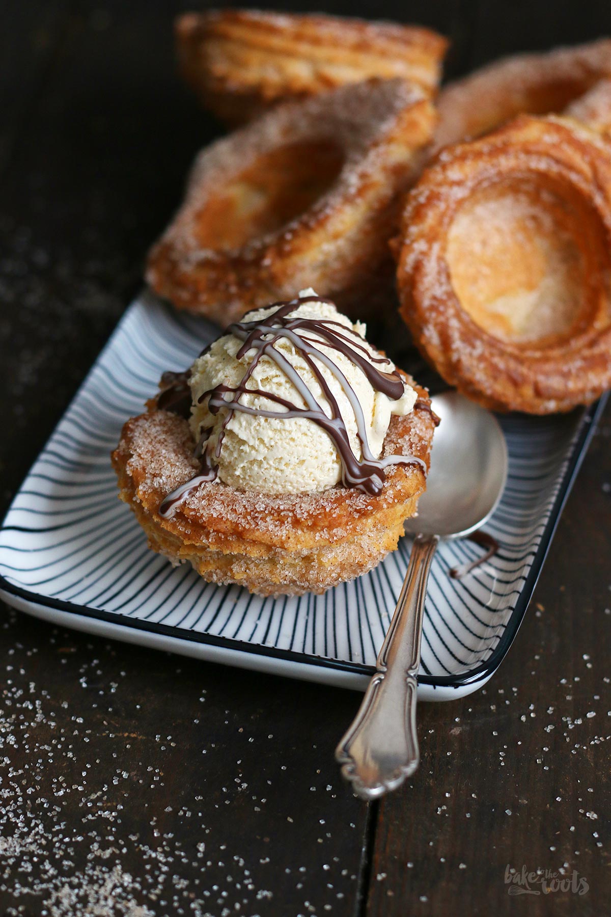 Churro Ice Cream Cups | Bake to the roots