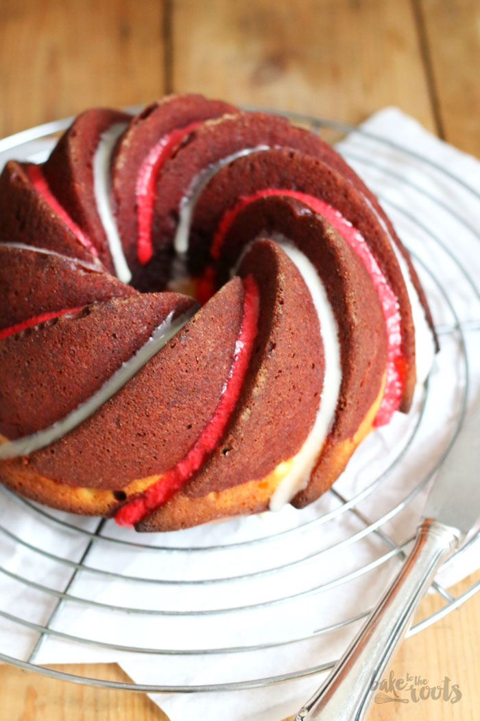 Red Velvet Cheesecake Bundt Cake | Bake to the roots