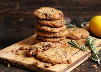 Rosemary Lemon Chocolate Cookies | Bake to the roots