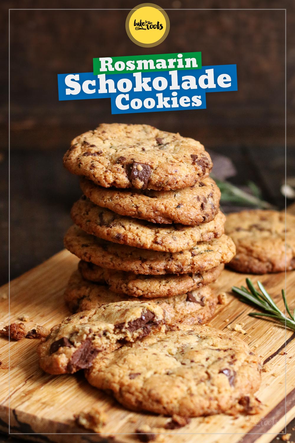 Rosmarin Zitronen Schokolade Cookies | Bake to the roots