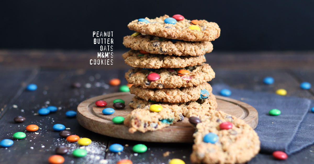 Haferflocken Erdnussbutter Cookies mit M&M's | Bake to the roots Haferflocken Erdnussbutter Cookies mit M&M's | Bake to the roots