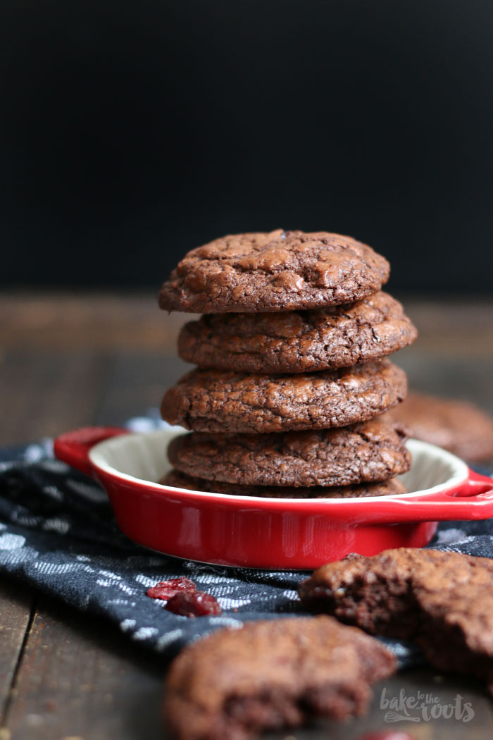 Double Chocolate Cranberry Cookies | Bake to the roots