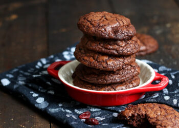Double Chocolate Cranberry Cookies | Bake to the roots