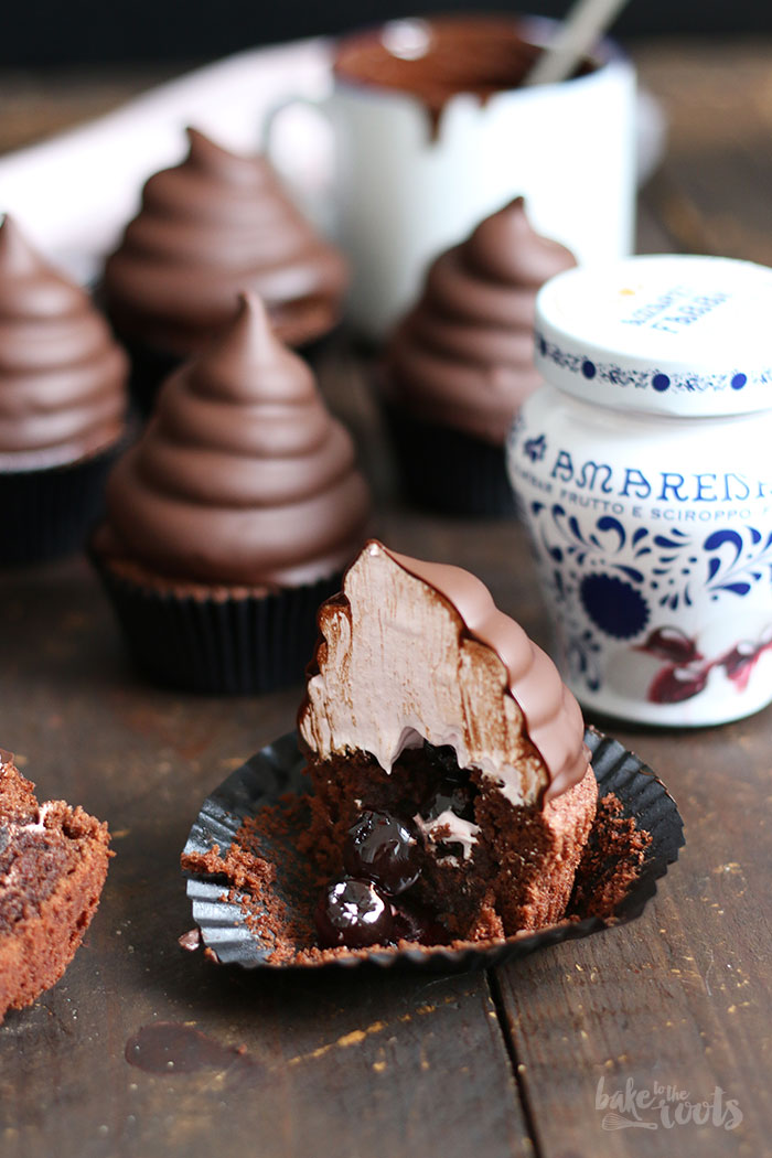 Chocolate Amarena Cherry Hi-Hat Cupcakes | Bake to the roots