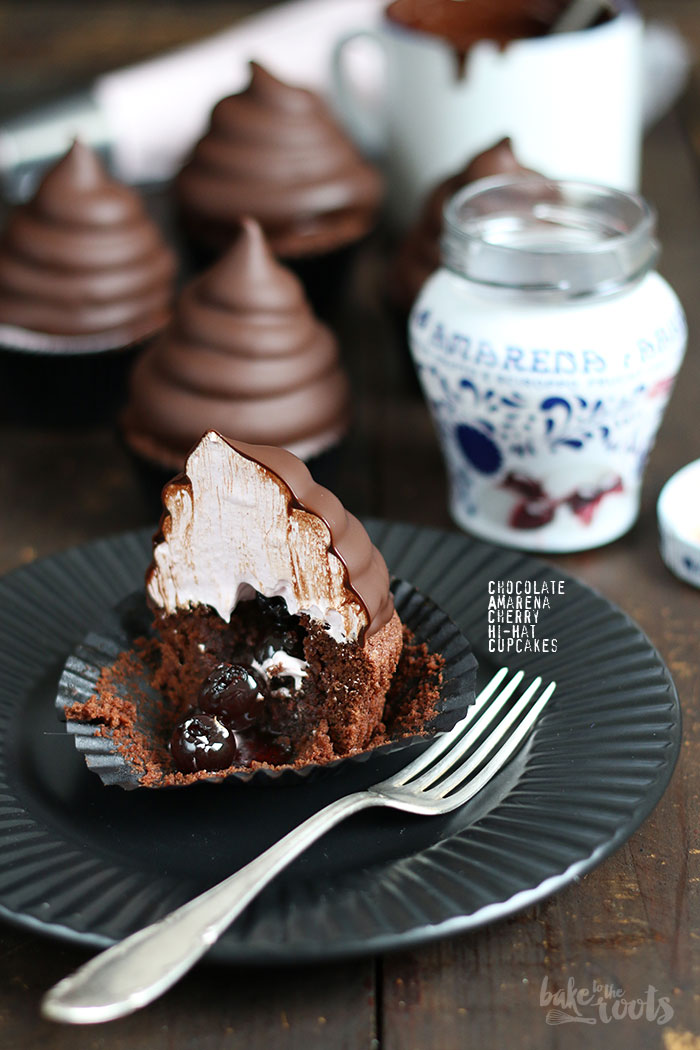 Chocolate Amarena Cherry Hi-Hat Cupcakes | Bake to the roots