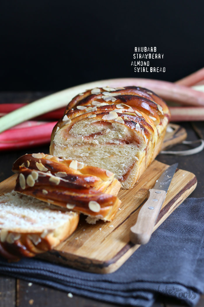 Rhubarb Strawberry Almond Swirl Bread | Bake to the roots