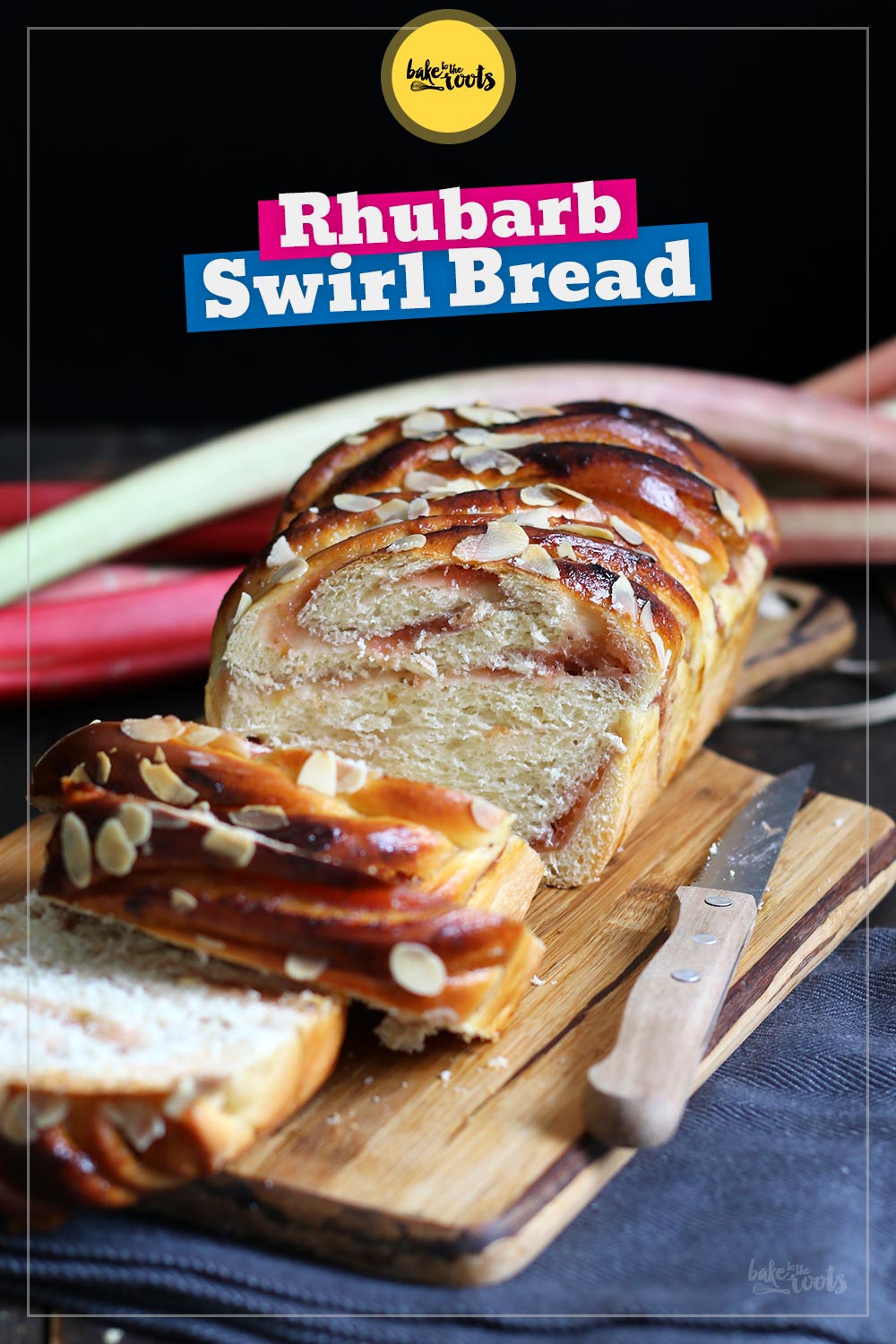 Rhubarb Strawberry Almond Swirl Bread | Bake to the roots
