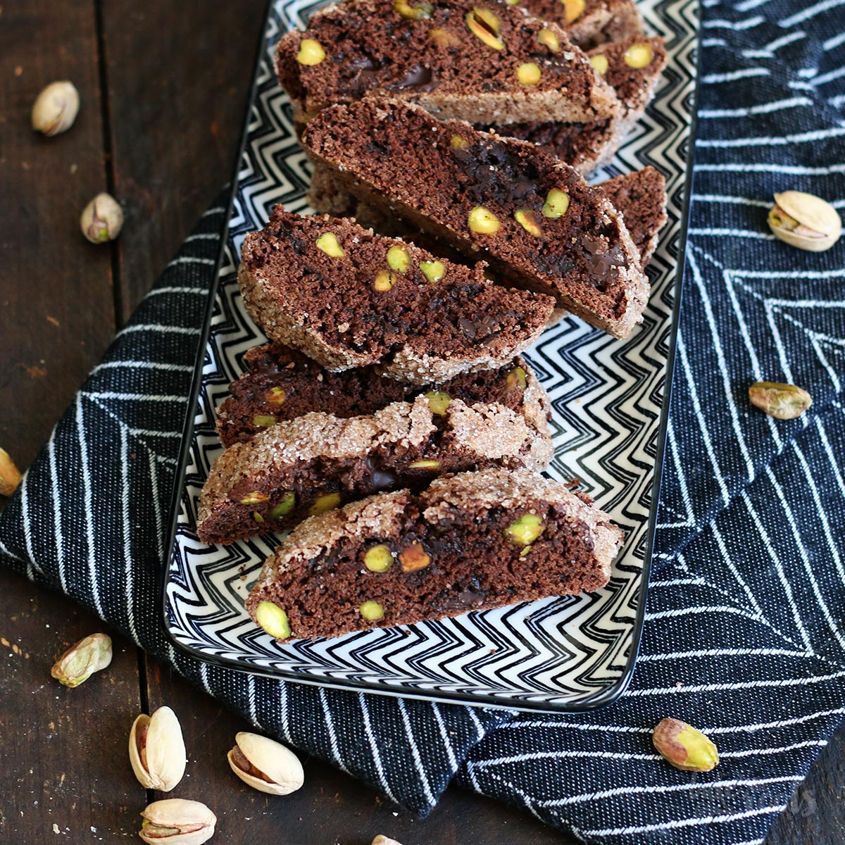 Chocolate & Pistachio Biscotti | Bake to the roots