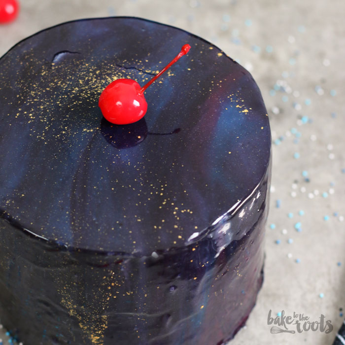 Galaxy Cake with Mirror Glaze | Bake to the roots
