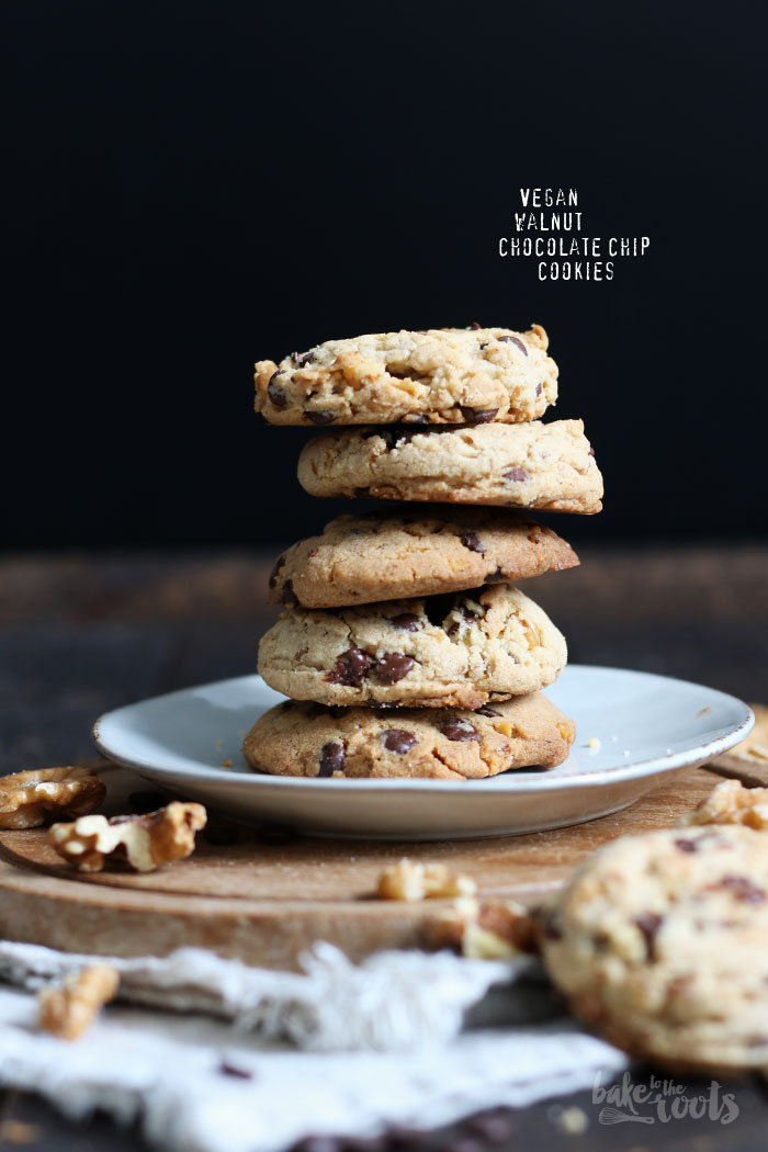 Vegan Walnut Chocolate Chip Cookies | Bake to the roots