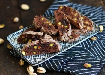 Chocolate & Pistachio Biscotti | Bake to the roots