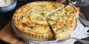 Asparagus Potato Quiche with Sauce Hollandaise | Bake to the roots