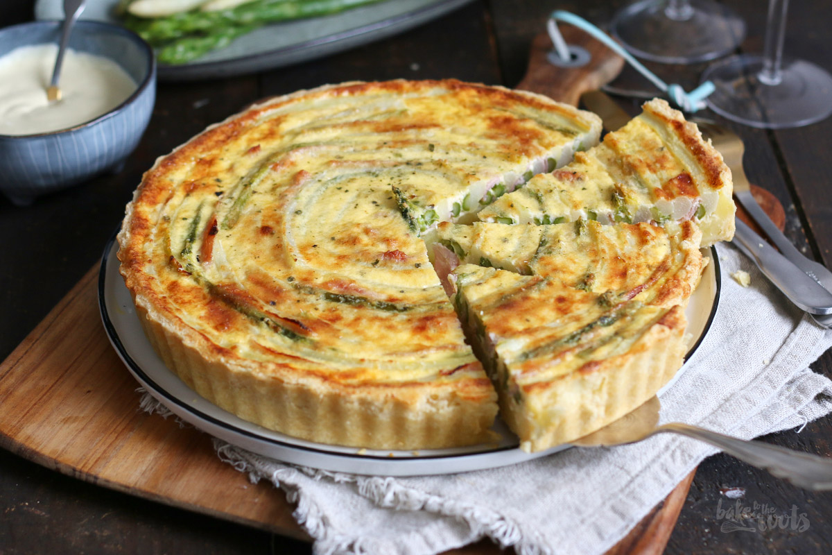 Asparagus Potato Quiche with Sauce Hollandaise | Bake to the roots