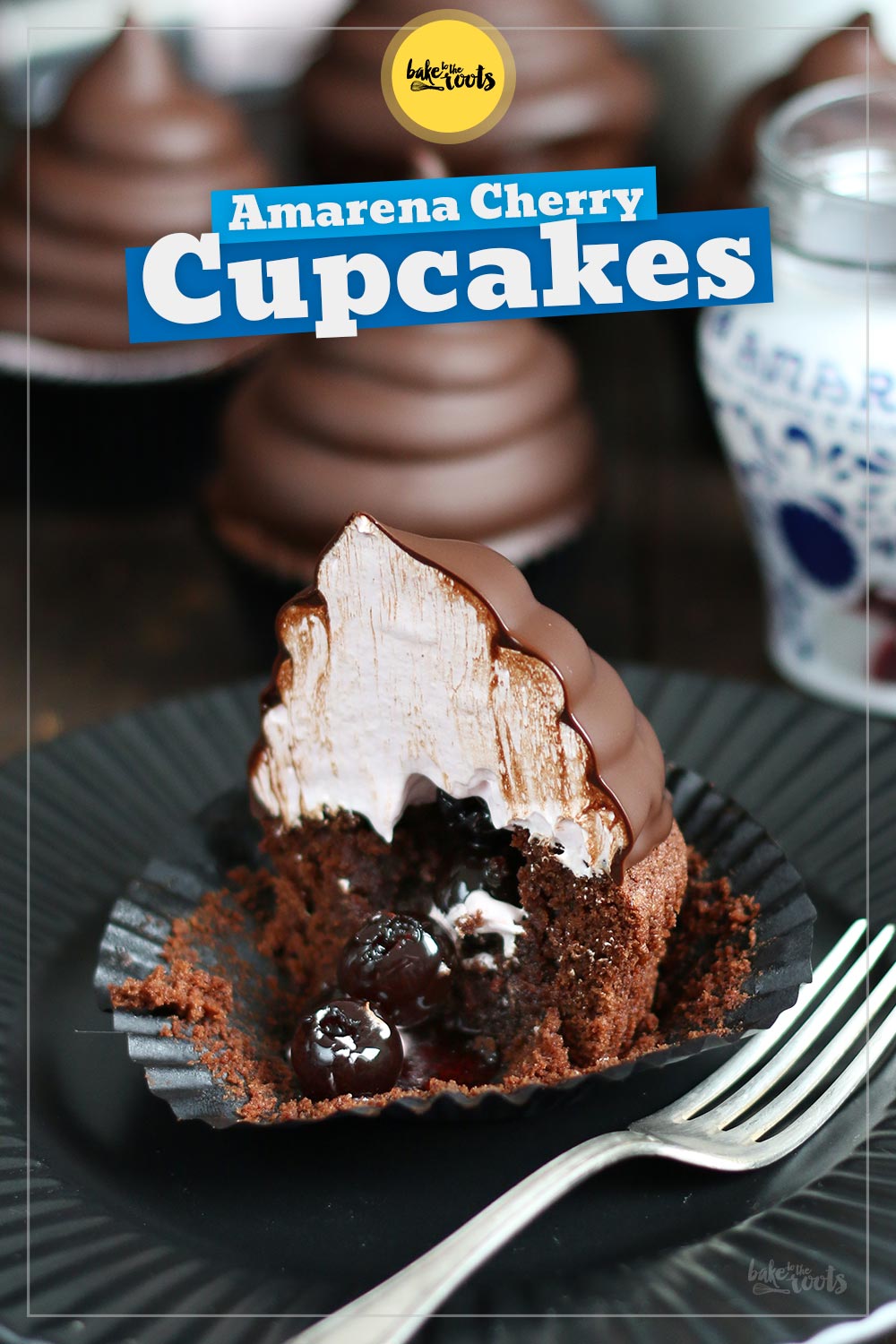 Chocolate Amarena Cherry Hi-Hat Cupcakes | Bake to the roots