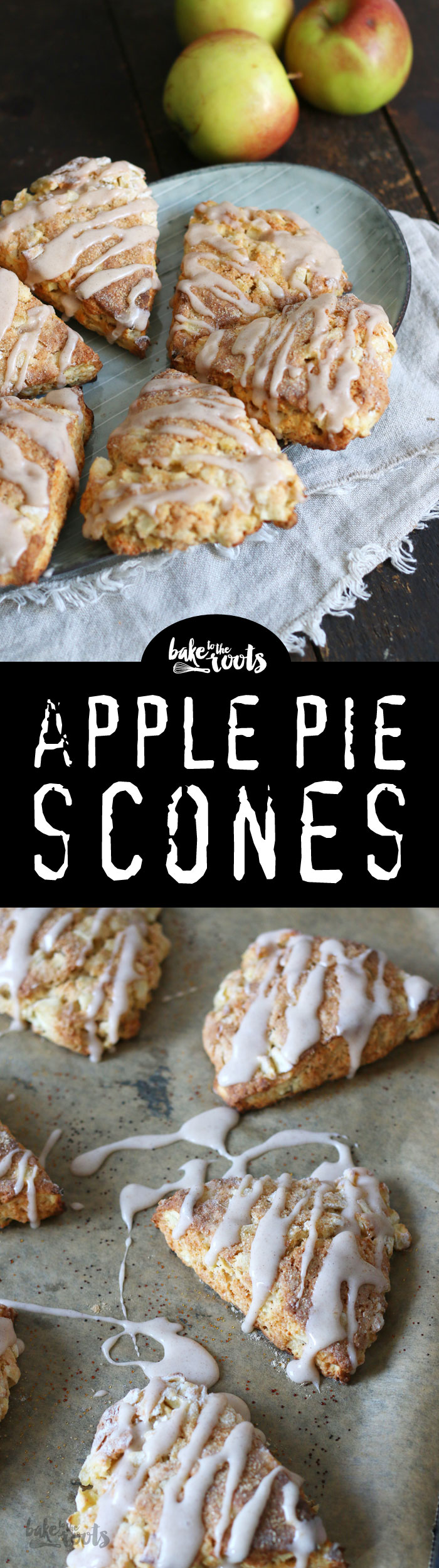 Delicious sweet sack along a cup of coffee or tea: Apple Pie Scones | Bake to the roots