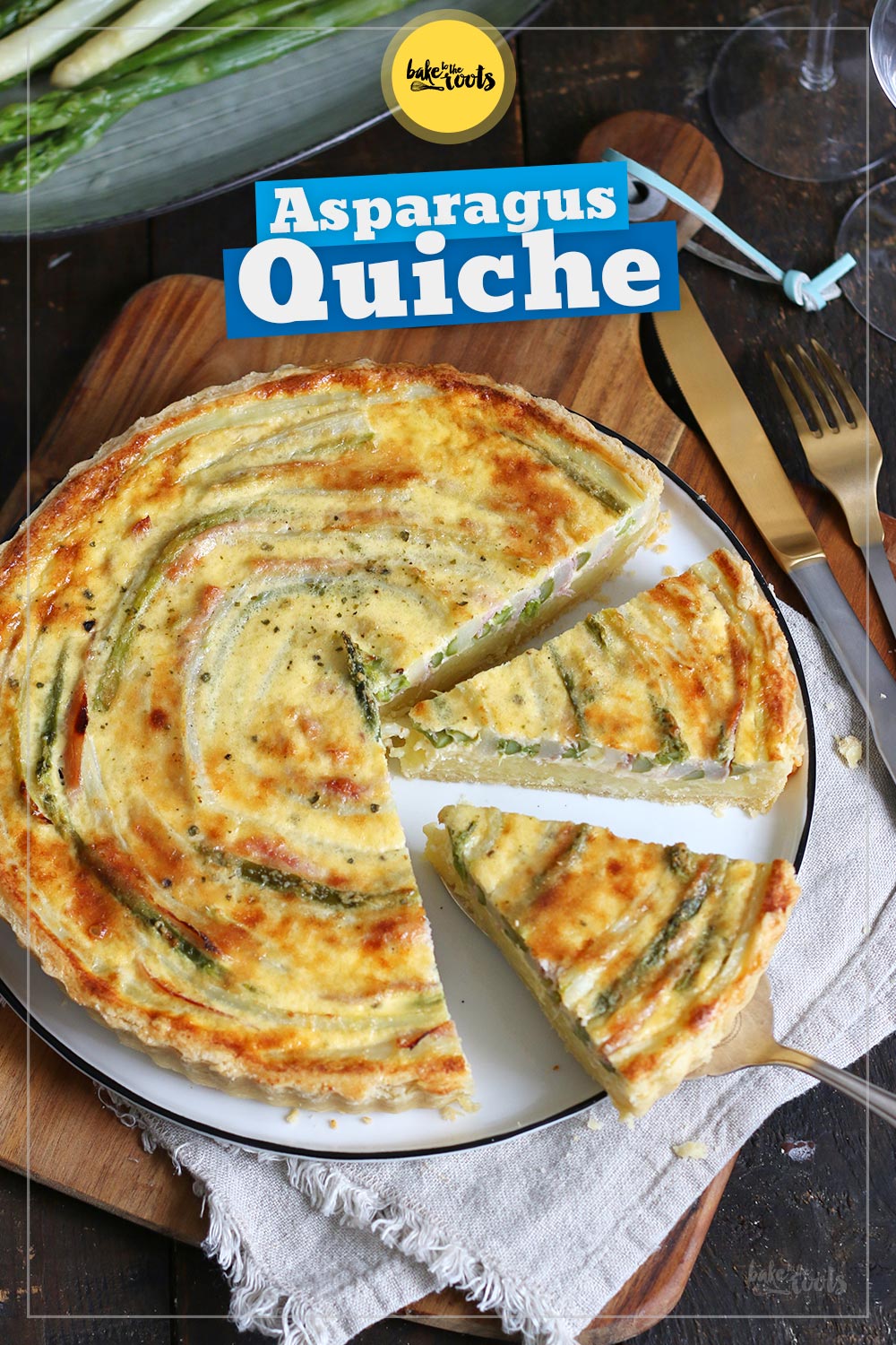 Asparagus Potato Quiche with Sauce Hollandaise | Bake to the roots
