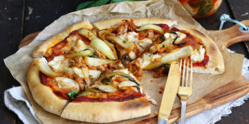 Kimchi Chicken Pizza | Bake to the roots