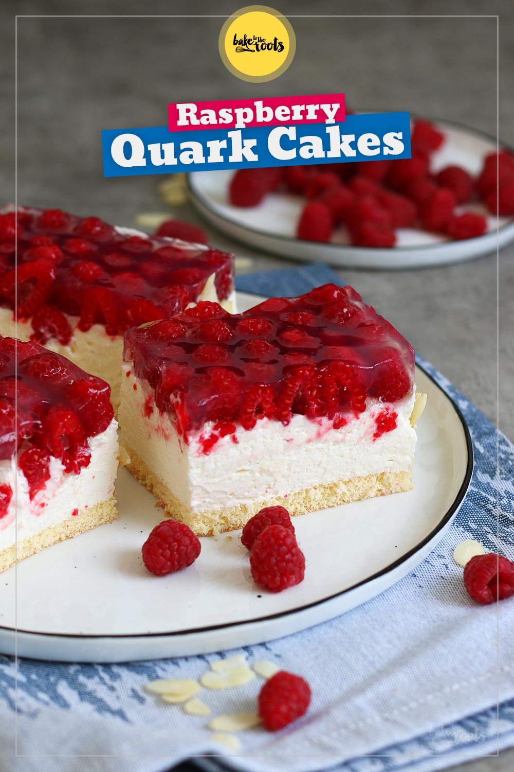 Raspberry Cheesecakes (Germany Quark Himbeerschnitten) | Bake to the roots
