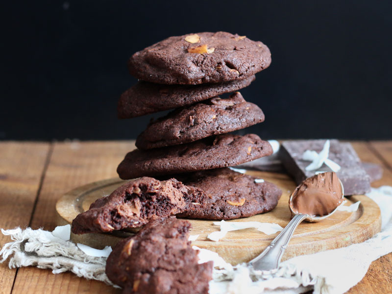 Double Chocolate Coconut Cookies | Bake to the roots