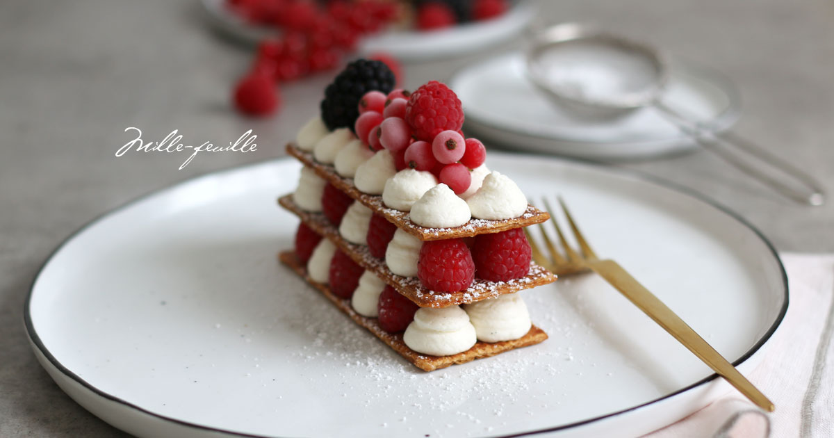 Easy Mille-Feuille with white chocolate cream and berries - Simply Delicious