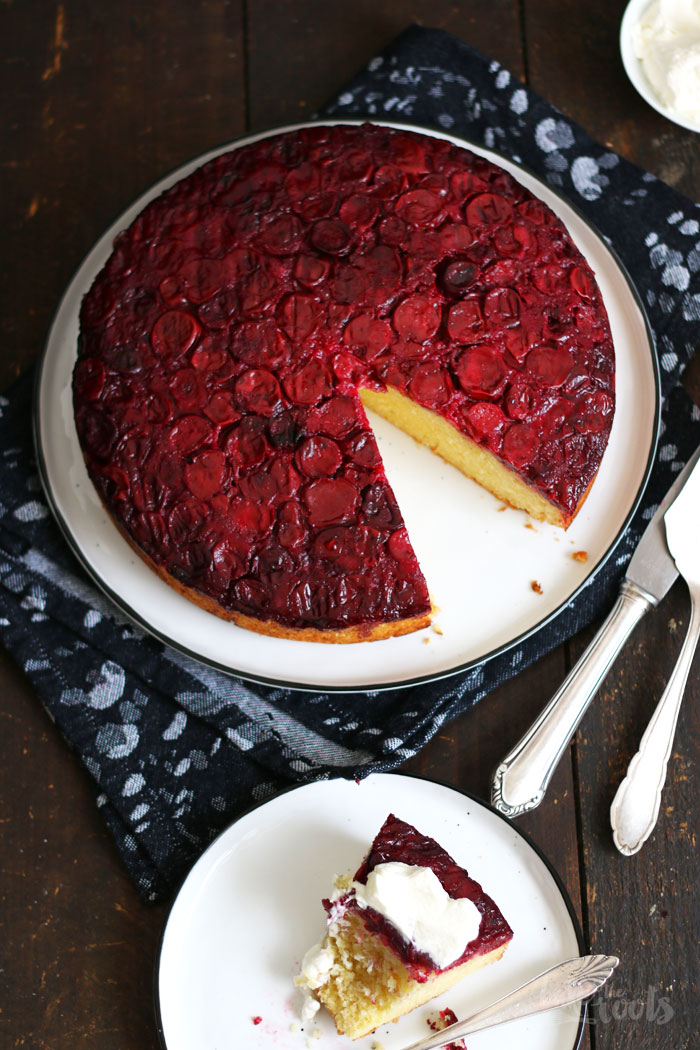 Cherry Upside Down Cake | Bake to the roots
