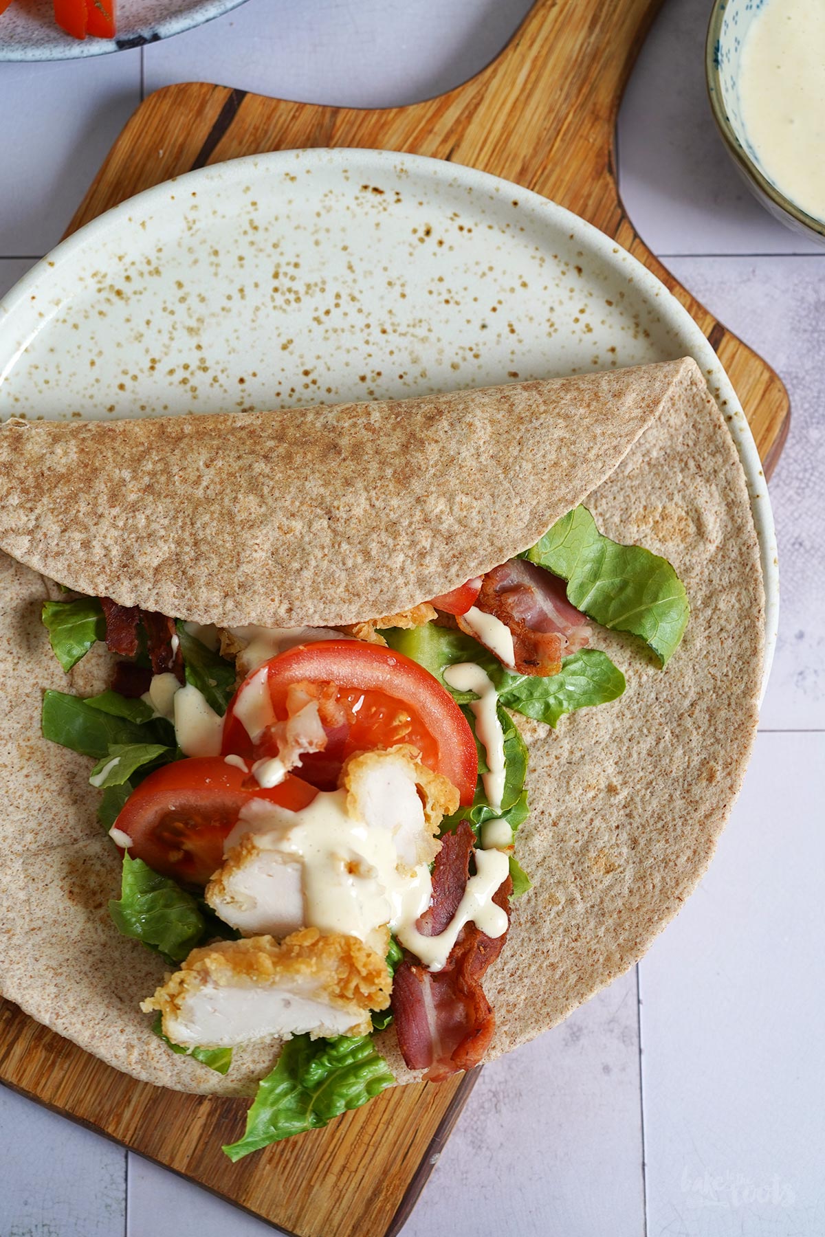 Caesar Chicken BLT Wraps | Bake to the roots