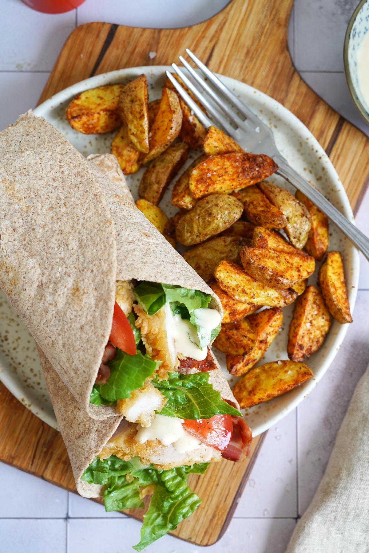 Caesar Chicken BLT Wraps | Bake to the roots