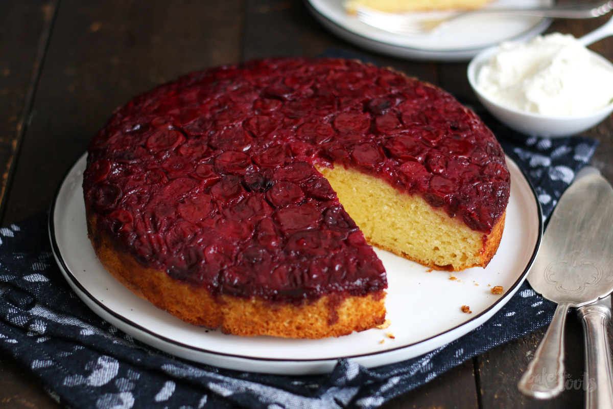 Cherry Upside Down Cake | Bake to the roots
