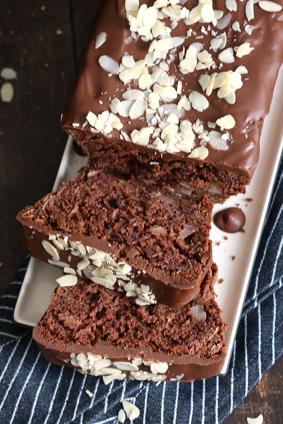 Chocolate & Pear Loaf Cake | Bake to the roots