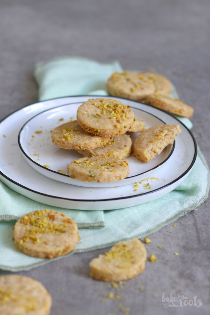 Pistacio Cardamom Shortbread Cookies | Bake to the roots