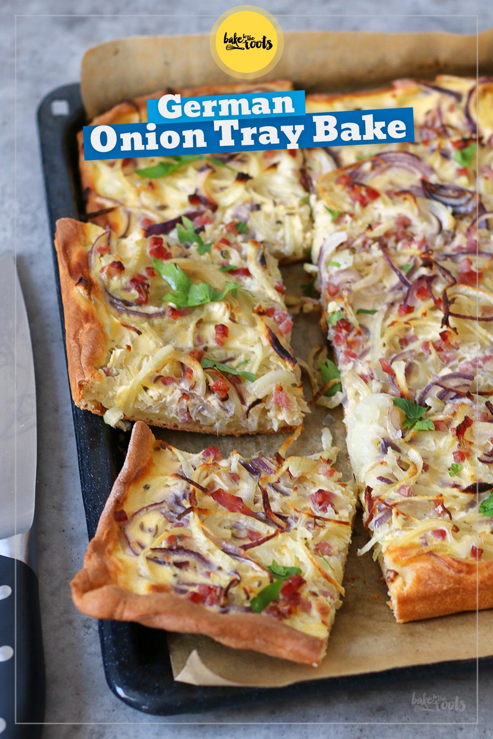German Onion Cake Tray Bake aka. Zwiebelkuchen | Bake to the roots