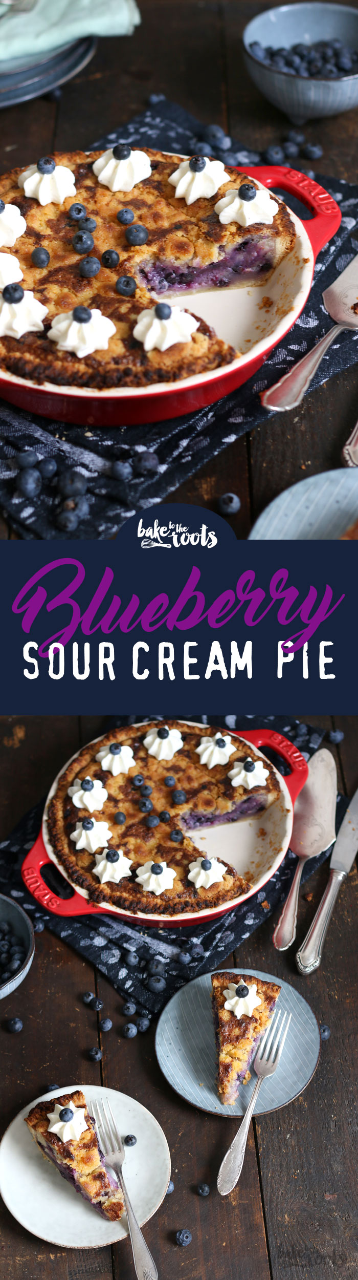 Delicious and refreshing Blueberry Pie with Sour Cream Filling | Bake to the roots