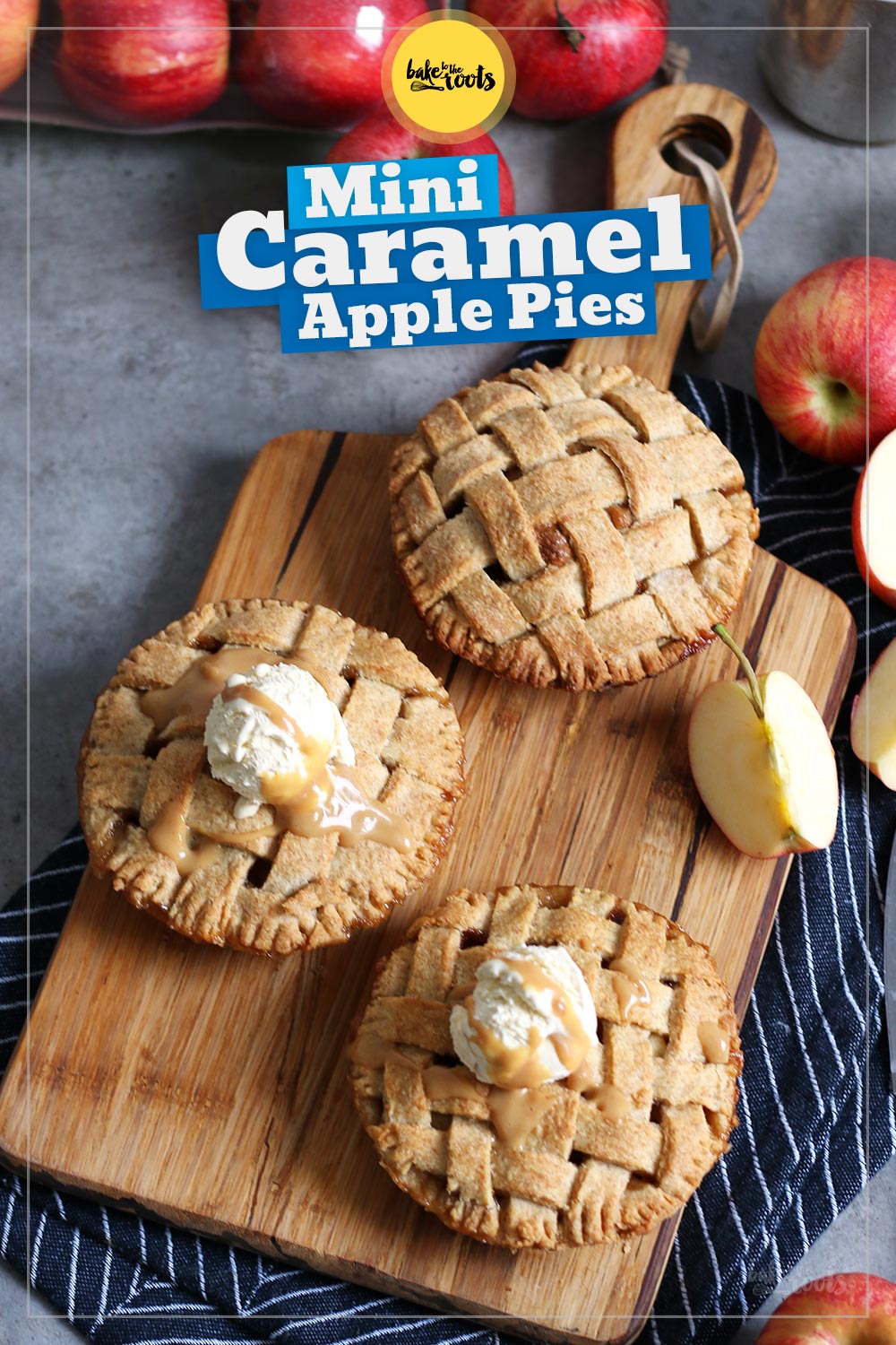 Mini Caramel Apple Pies | Bake to the roots
