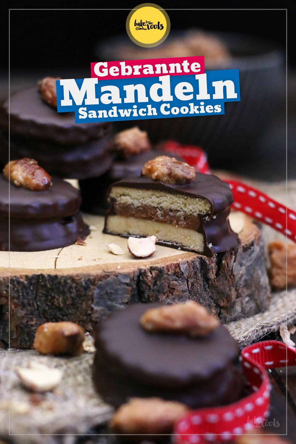 Gebrannte Mandel Nougat Sandwich Cookies | Bake to the roots