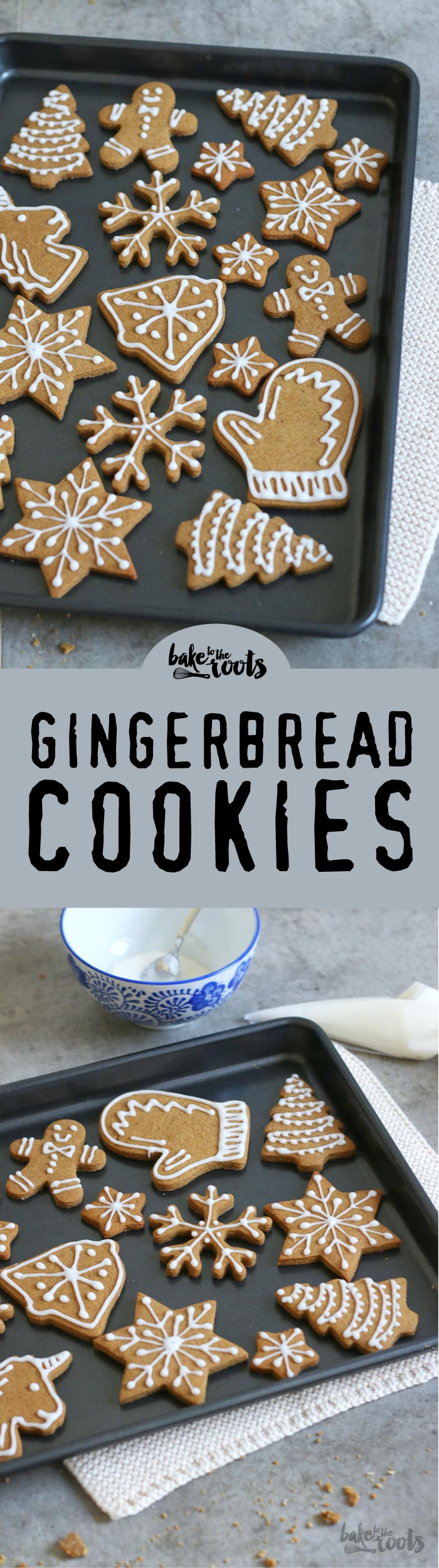 Süße und leckere Gingerbread Weihnachtskekse. Einfacher Teig und einfaches Icing | Bake to the roots
