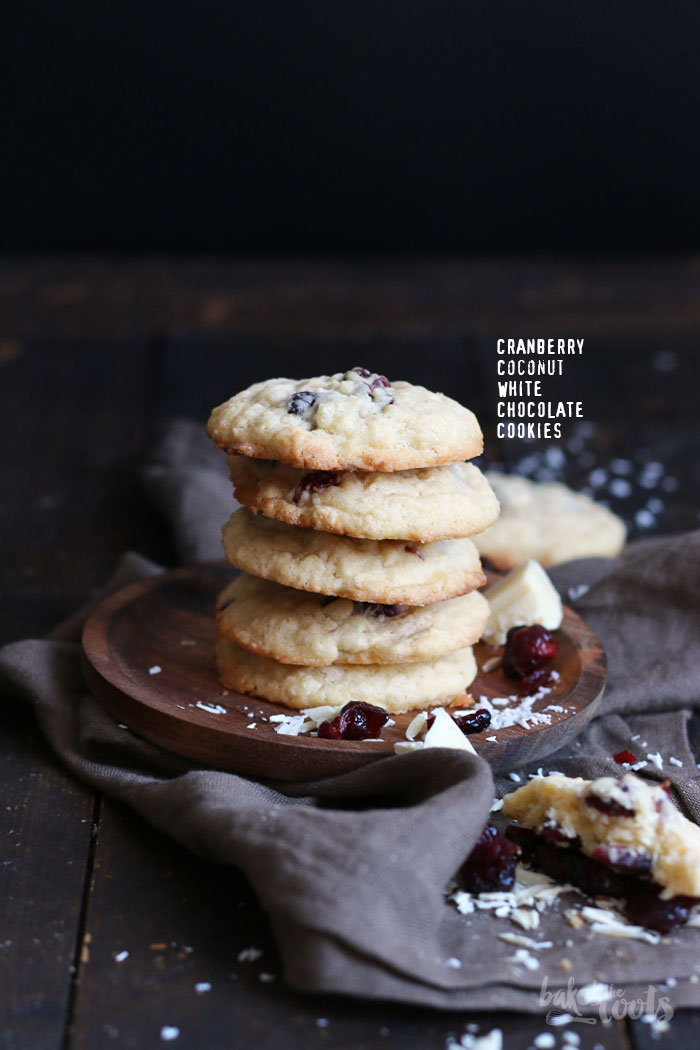Cranberry Coconut White Chocolate Cookies | Bake to the roots