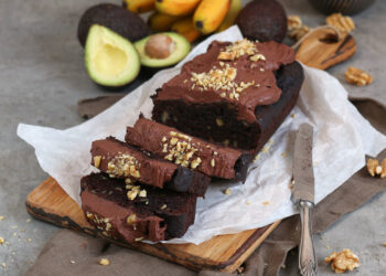 Avocado Banana Walnut Chocolate Cake | Bake to the roots