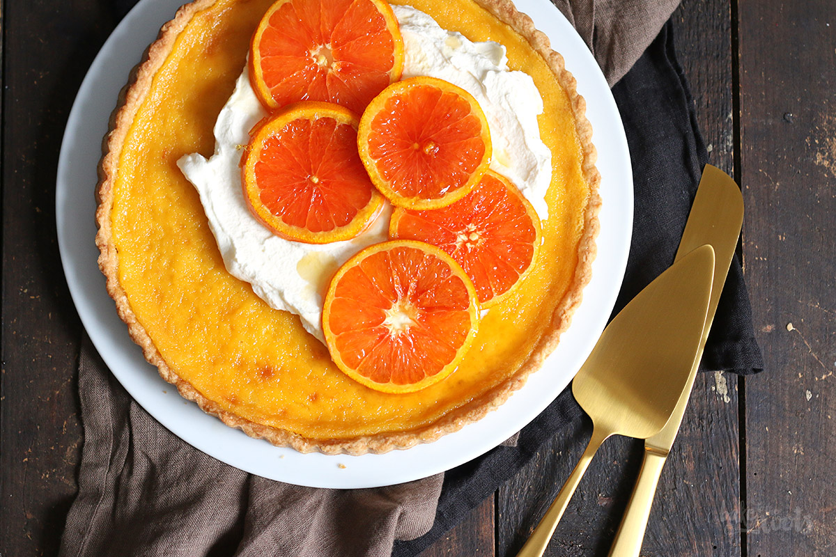 Orange Tart with Caramelized Oranges | Bake to the roots