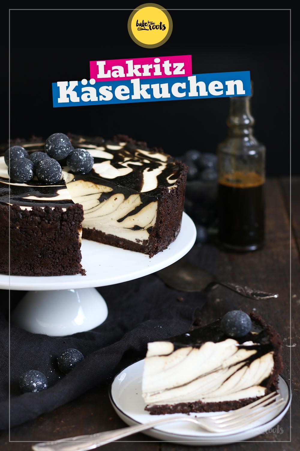 Lakritz Marmor Käsekuchen | Bake to the roots