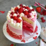 Strawberry Raspberry Ombre Cake | Bake to the roots